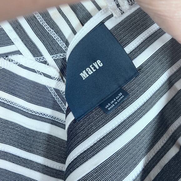 Maeve Anthropologie Womens Dress Size 0 Black Crosswise Sleeveless Flare Bandage - Picture 3 of 13